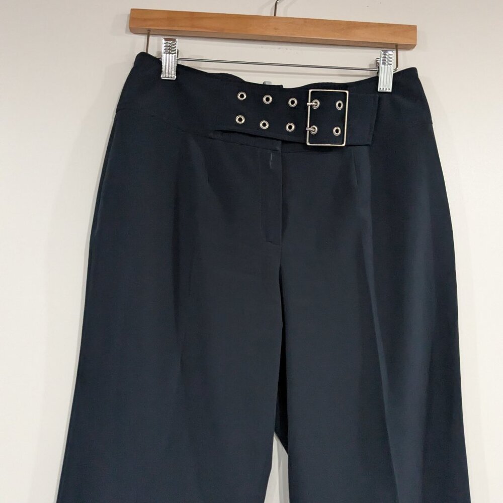Tuzzi Stretch Built-In Belt Navy Blue Size 38 Size 8